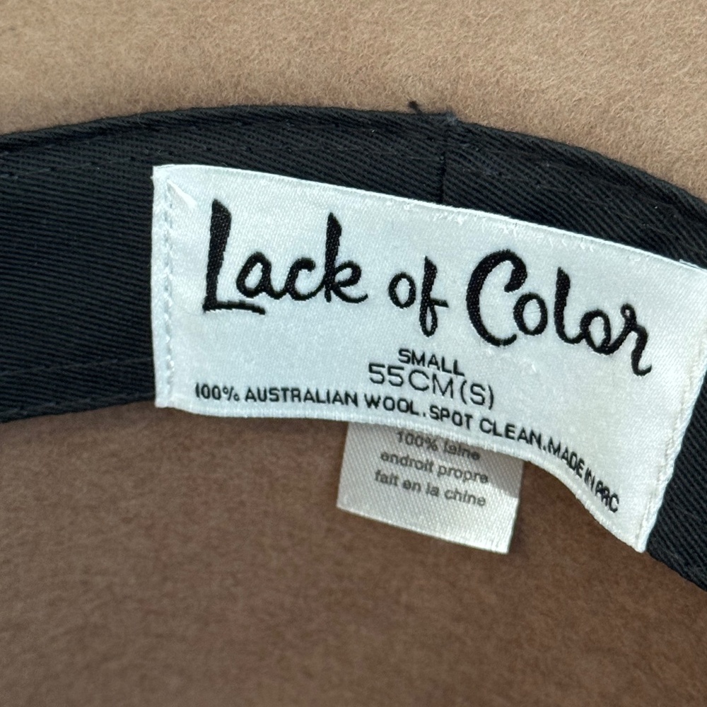 NWOT Lack of Color Grove Rancher Wool Fedora Hat in Brown (Size S) - Picture 4 of 4